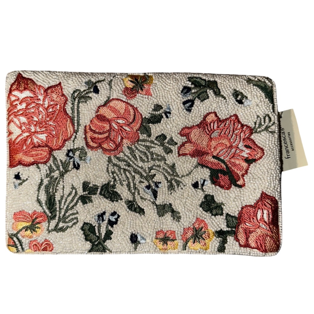Francesca's Collections Floral Embroidered Clutch w/ Stain‼️